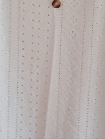 Eyelet Embroidery Vest Top with Lace Straps and Button Detail