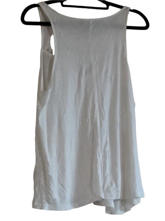 White Loose Fitting Vest Top with Lace Panel