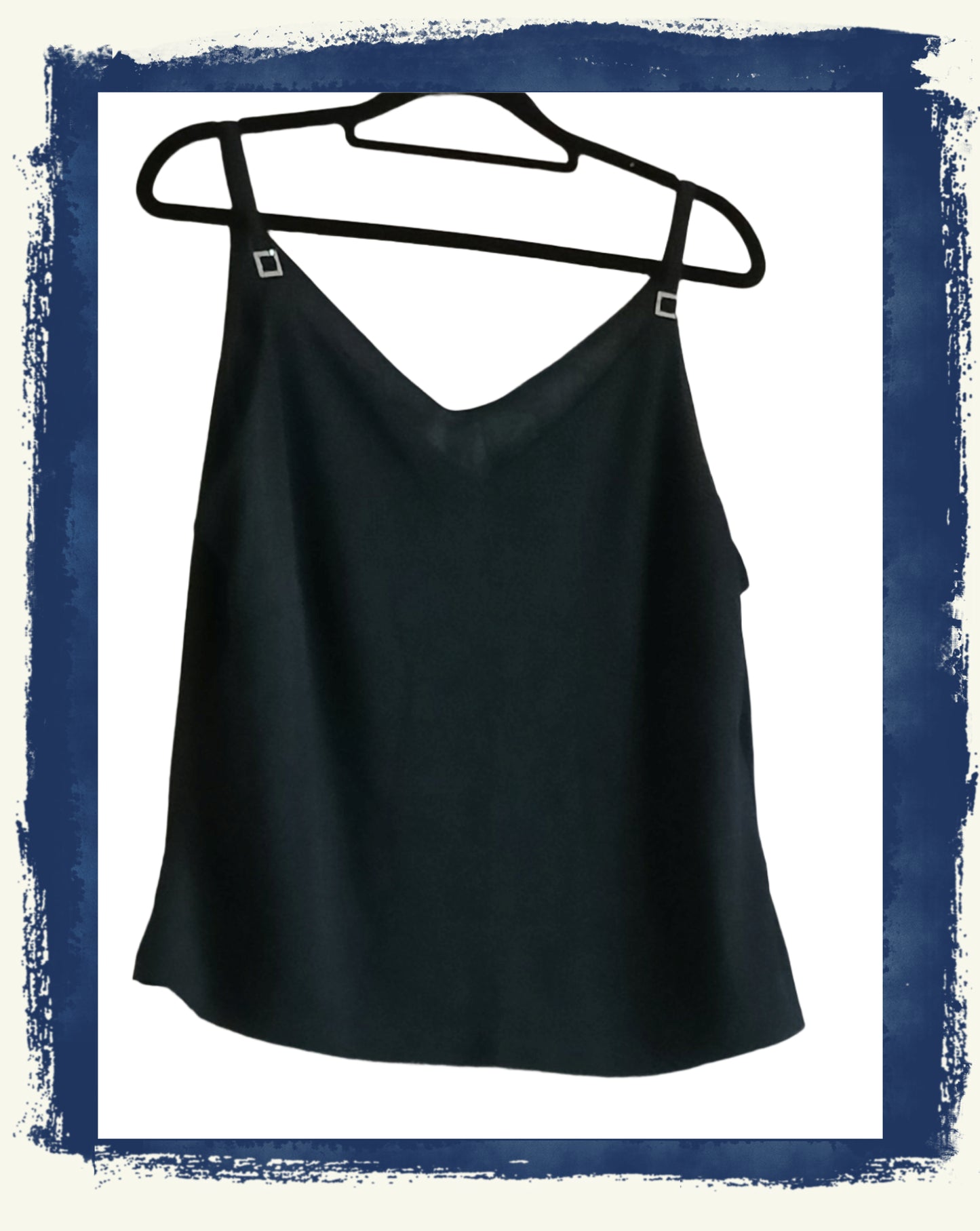 Black Vest Top with Diamante Detail