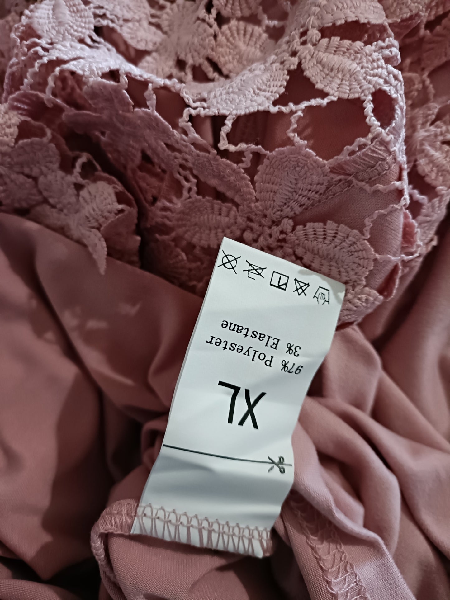 Dusky Pink Sleeveless Top with Lace Neckline