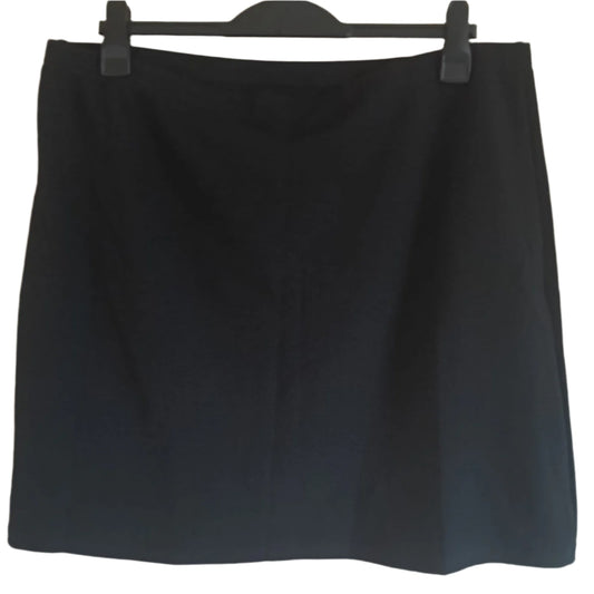 Short Black Skirt with Gem Front Detail