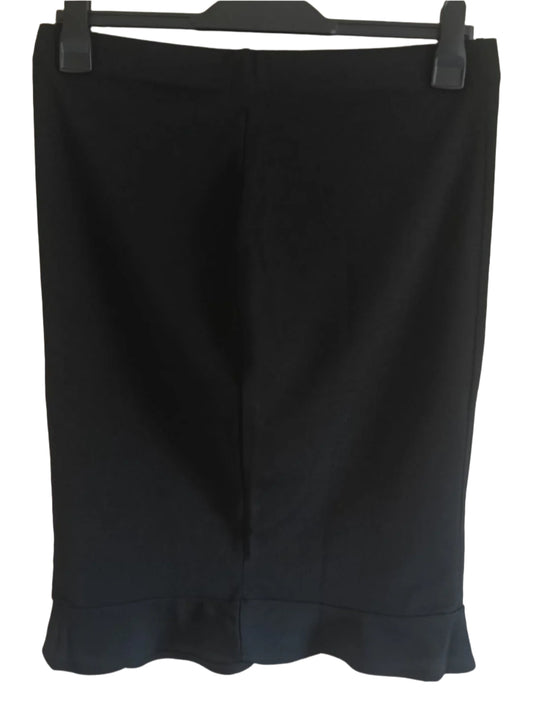Black Skirt with Frill Hem