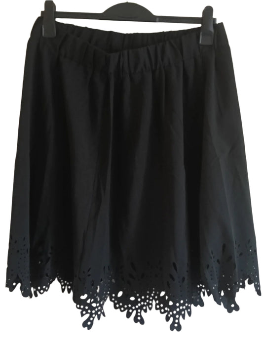 Black Skirt with Cut Out Hem