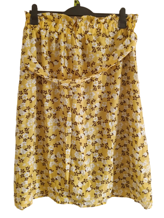 Mustard Yellow Floral Skirt