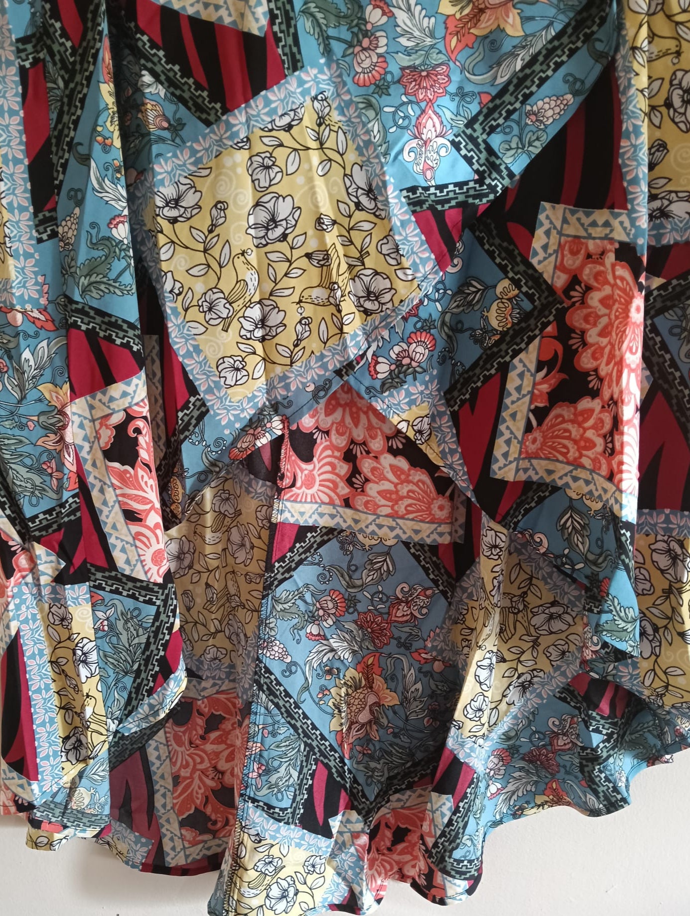 Long Floral Wraparound Skirt