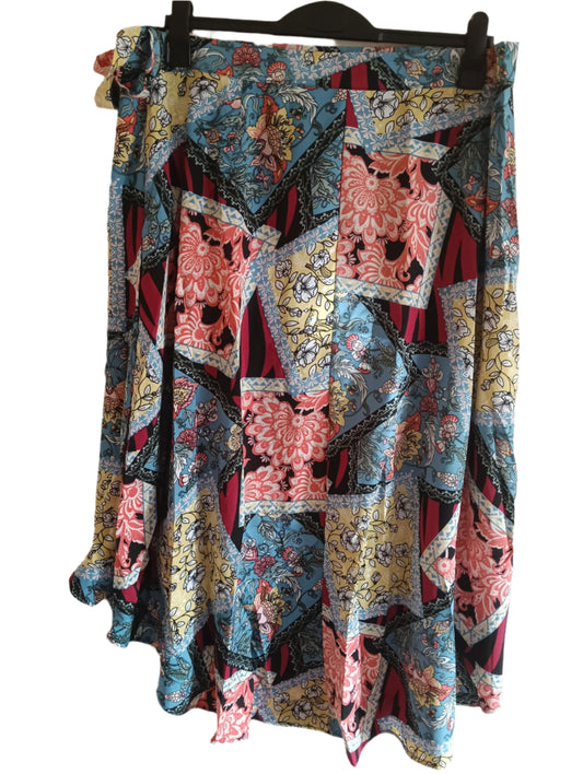 Long Floral Wraparound Skirt