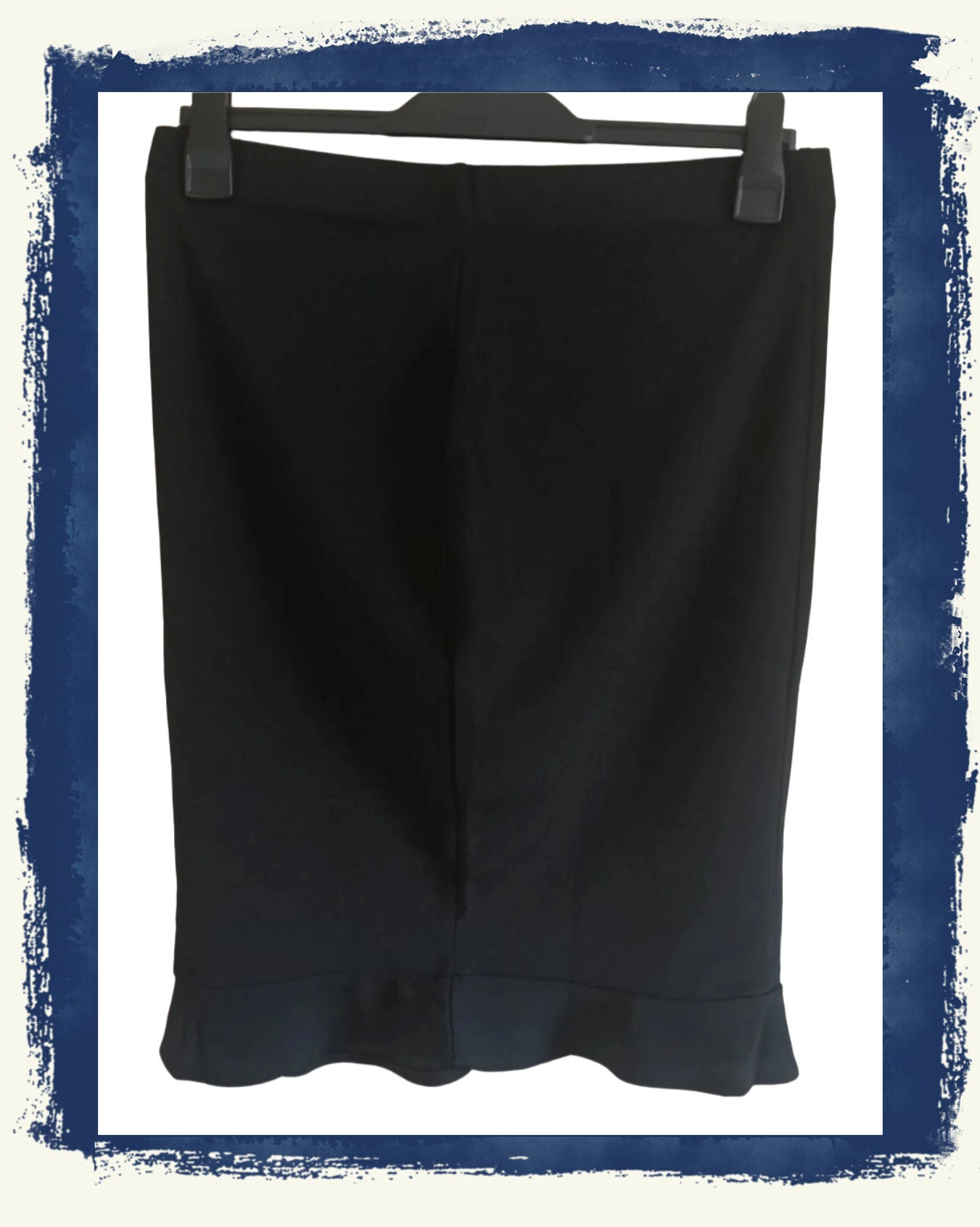 Black Skirt with Frill Hem