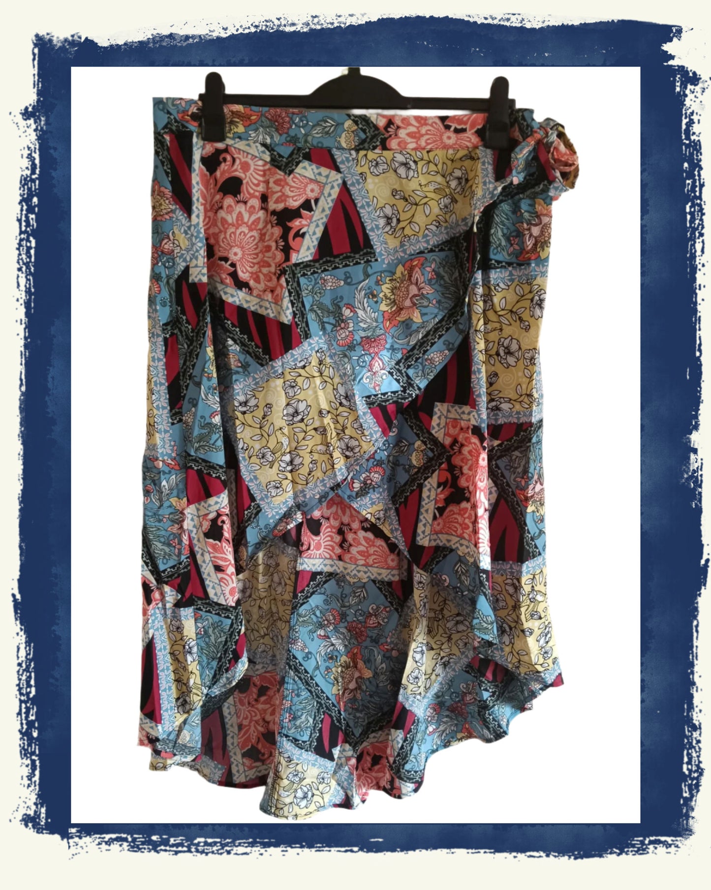 Long Floral Wraparound Skirt
