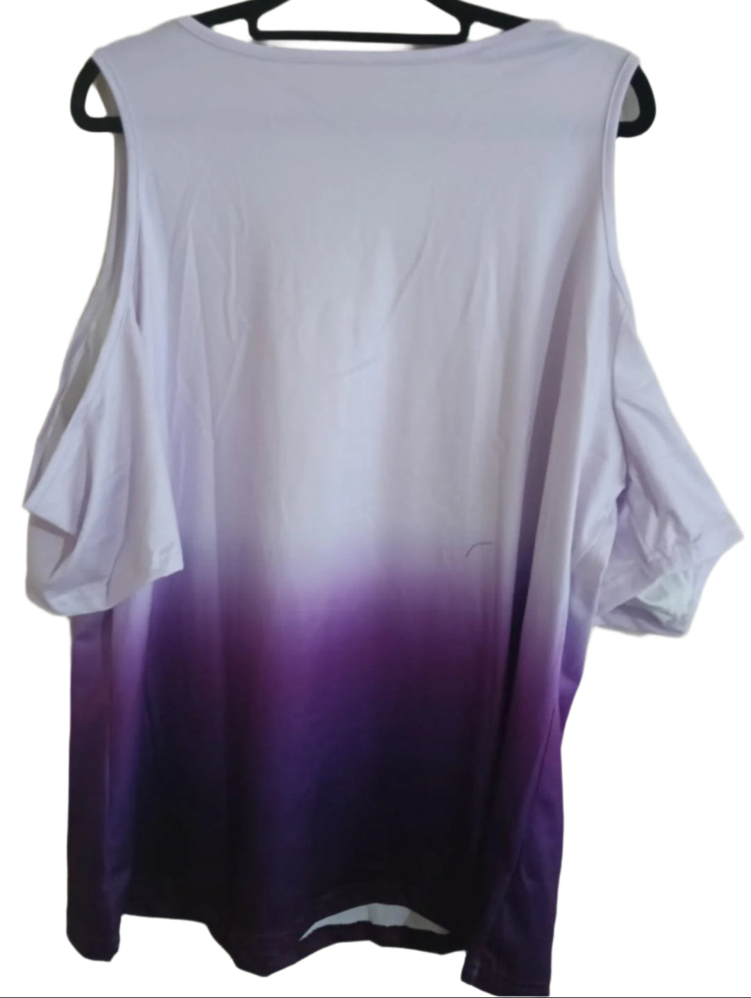 Purple Ombre Cold Shoulder T Shirt