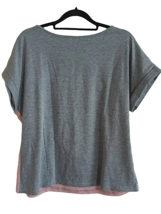 Multi Colour Block T Shirt with Drop Turnover Sleeves