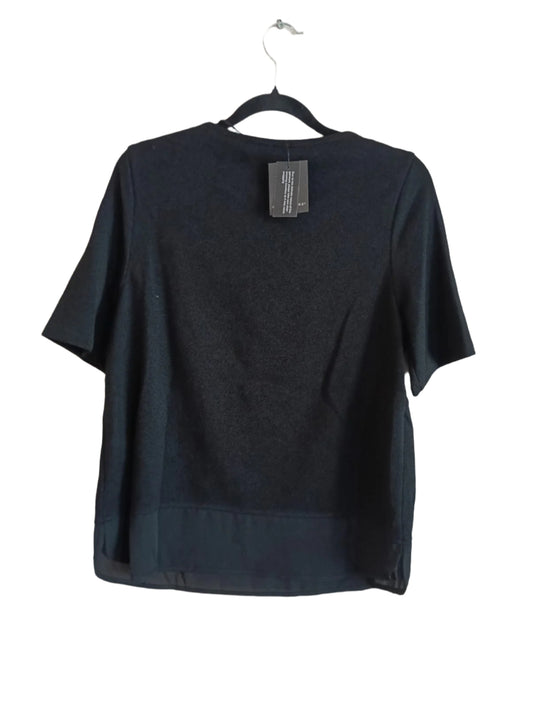 Black T-Shirt with Gem Neckline