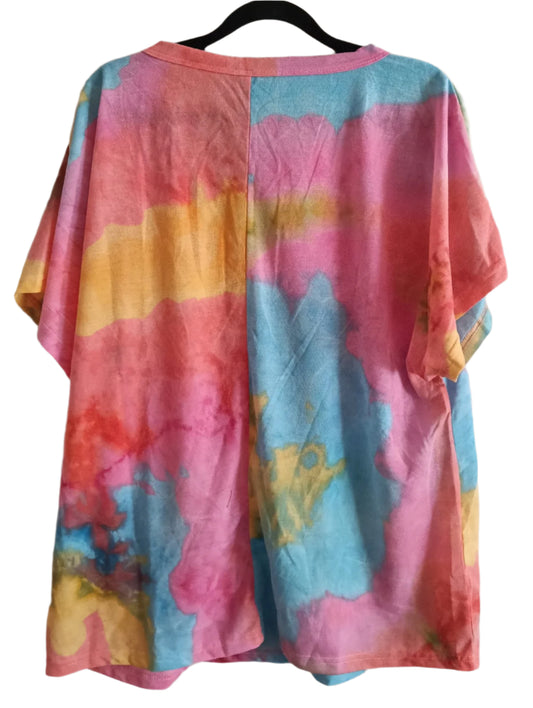 Tie Dye T Shirt with Cut Out Front Detail