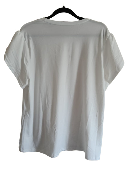 Petal Sleeve T Shirt with Sequin Front Pocket