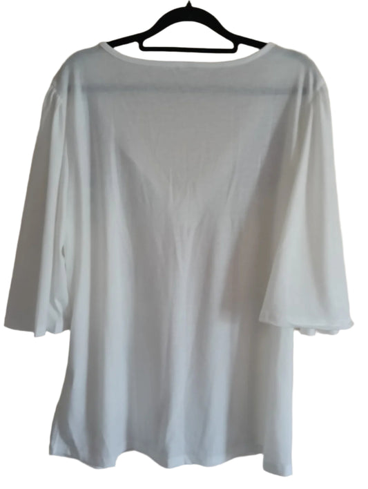 Floral Deep V Neck Top with Floral Pattern