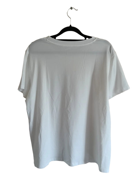 White Short Sleeve T Shirt with New York Print