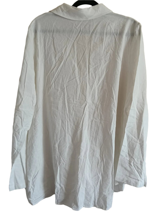 White Shirt with Asymmetric Button Detail