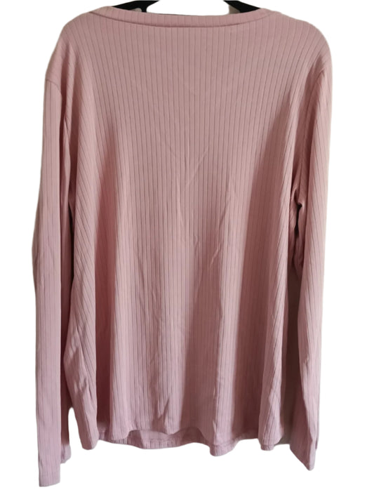 Dusky Pink V Neck Top with Sparkle Bar