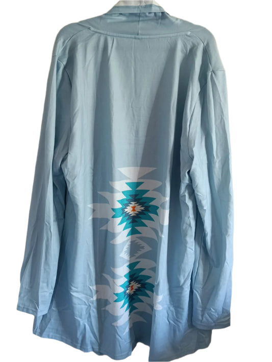 Light Blue Open Front Long Cardigan/Jacket