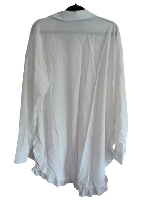 White Shirt/Blouse with Frill Hem