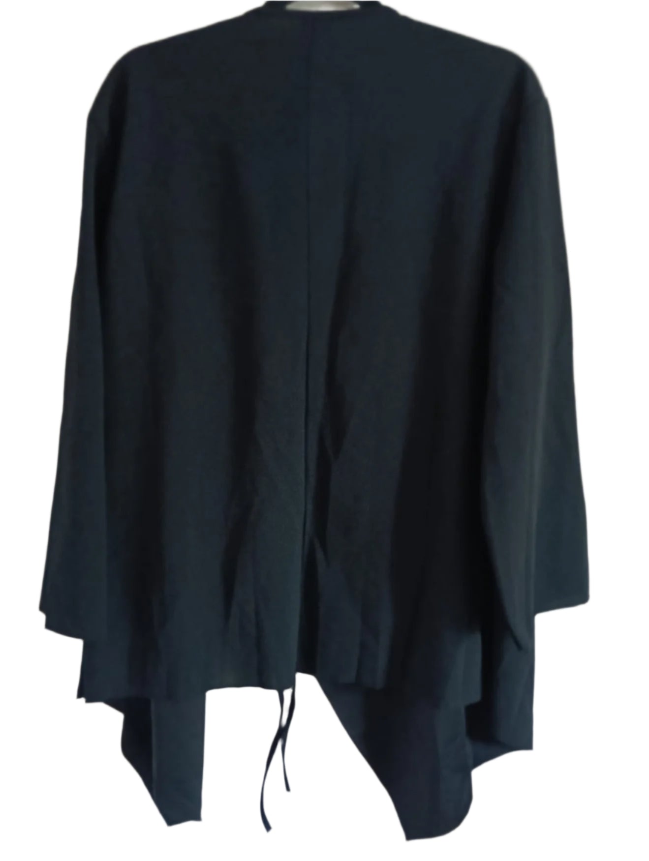 Black Waterfall Cardigan with Tie Belt
