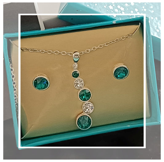 Avon Journey Birthstone Necklace and Earring Set