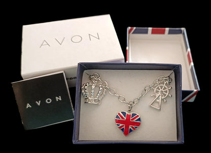 Avon Union Jack Charm Bracelet