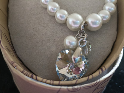 Ribbon & Asher Faux Pearl Necklace and Earring Set
