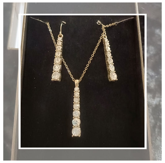 Diamante Necklace and Earrings Set