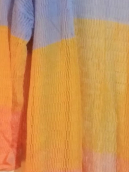 Multi Colour Block Stripe Open Knit Long Cardigan