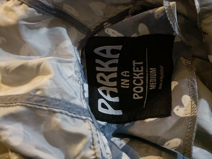 Grey Parka with Heart Print