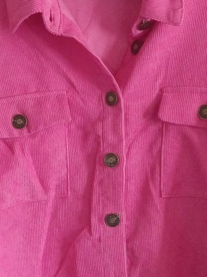Hot Pink Corduroy Shacket