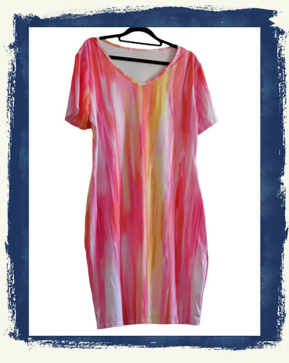 Tie Dyed Short Sleeve Summer Dress