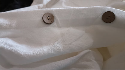 White Shirt with Asymmetric Button Detail