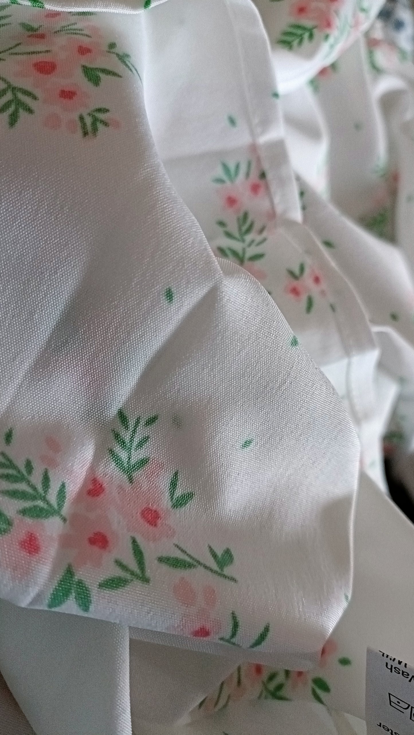 White Floral Dress with Shirred Bodice
