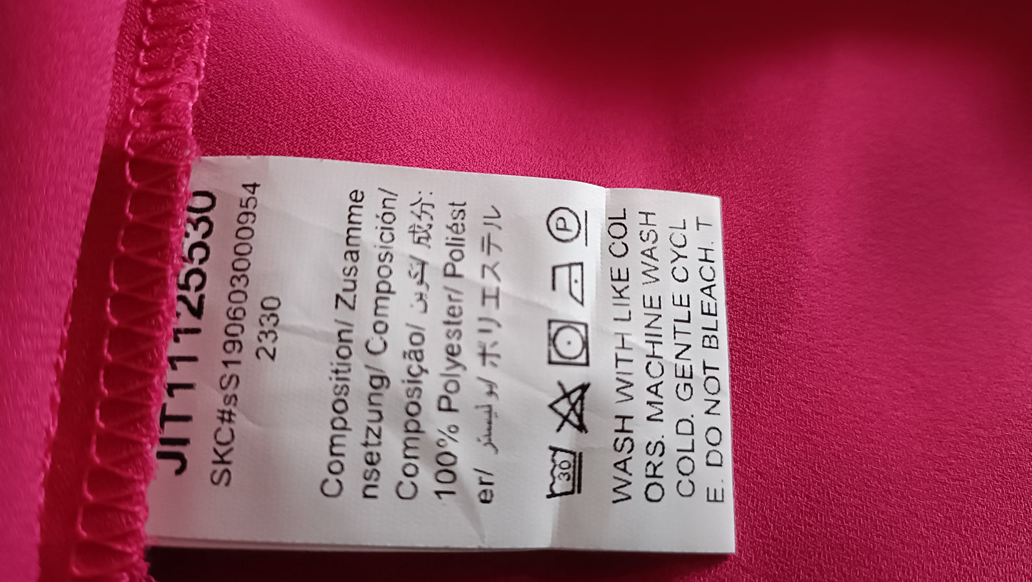 Hot Pink Blouse with White and Sequin Panel Detail