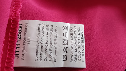 Hot Pink Blouse with White and Sequin Panel Detail