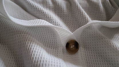 White Button Through Waffle Cardigan