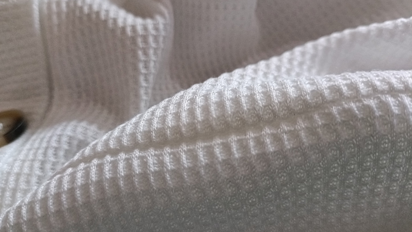 White Button Through Waffle Cardigan