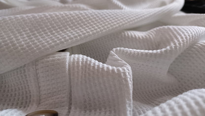 White Button Through Waffle Cardigan