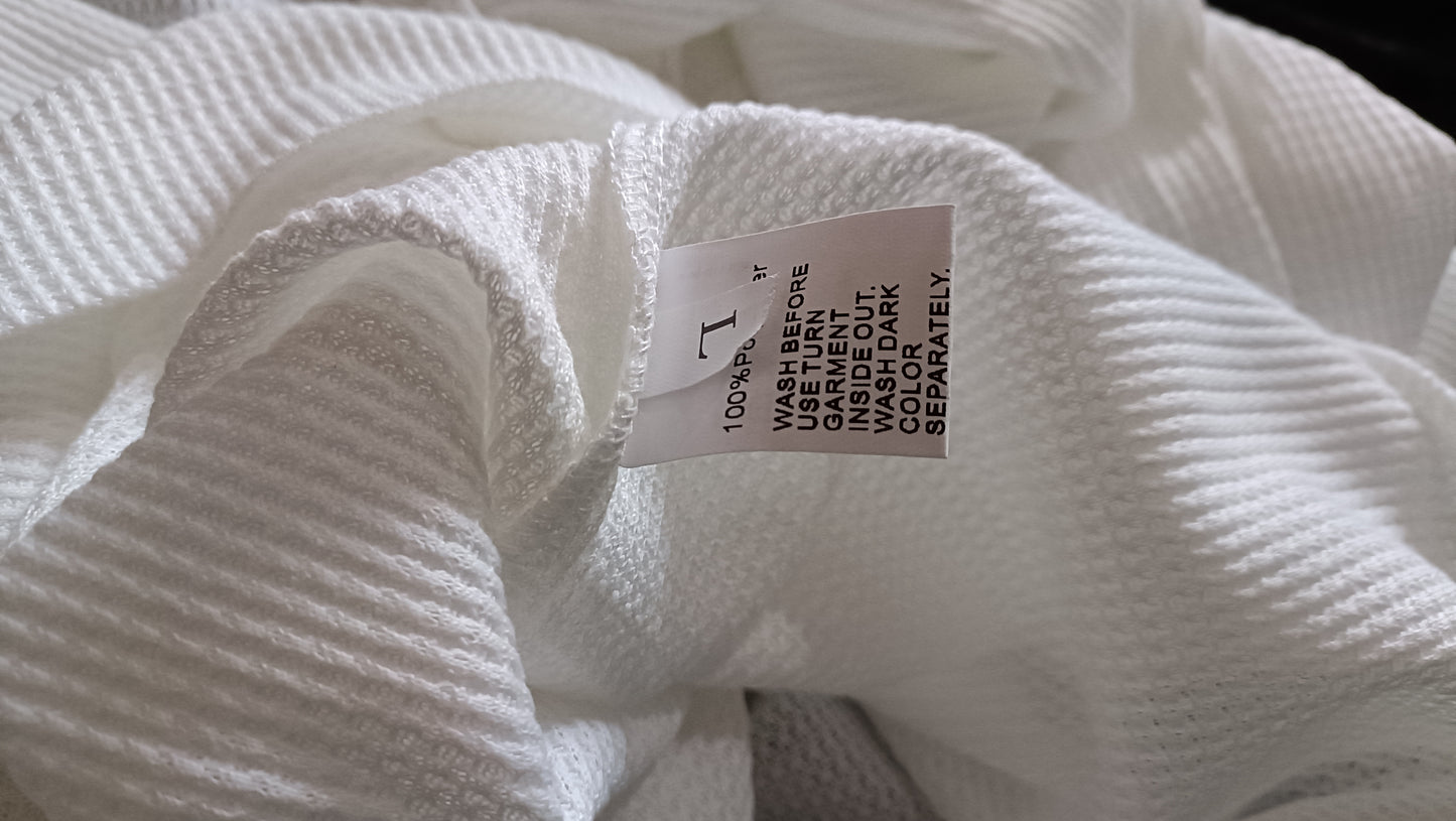 White Button Through Waffle Cardigan