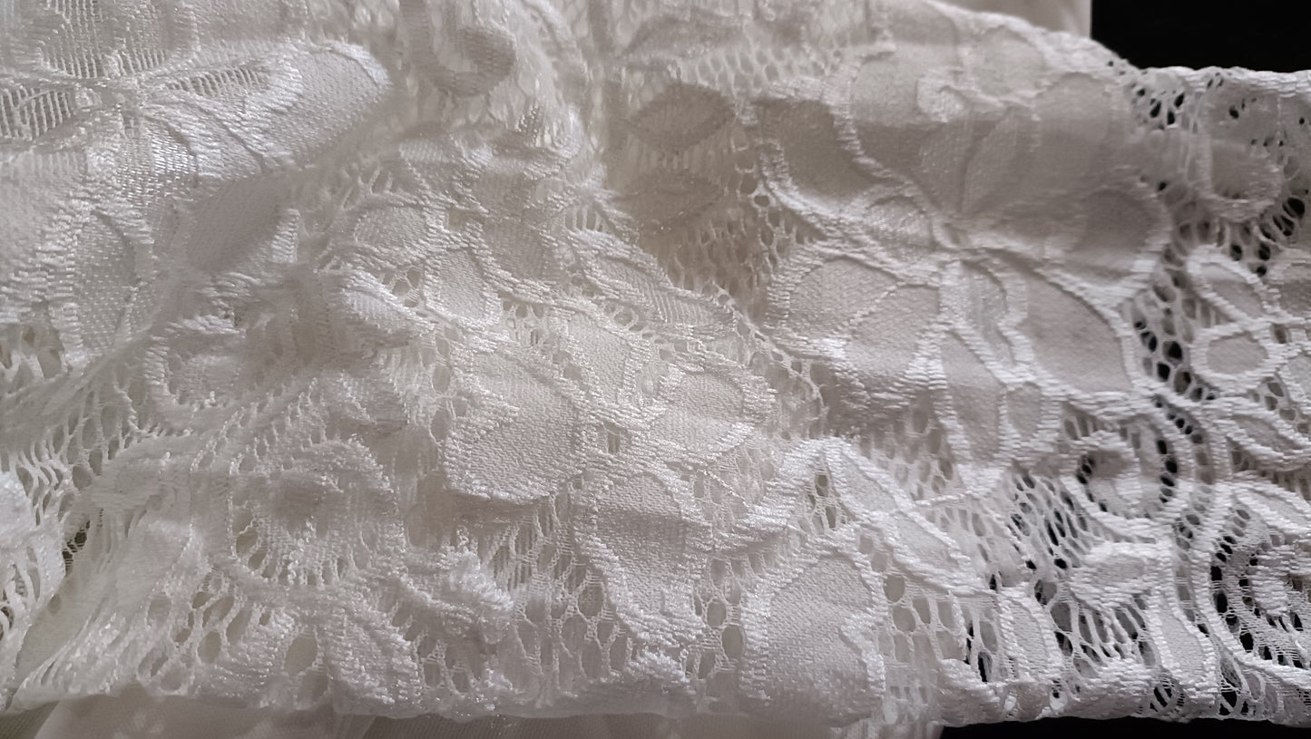 Off White Open Front Cardigan/Jacket with Lace Sleeves
