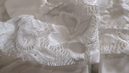 Off White Open Front Cardigan/Jacket with Lace Sleeves
