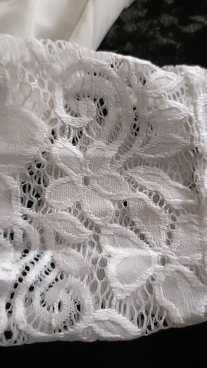 Off White Open Front Cardigan/Jacket with Lace Sleeves