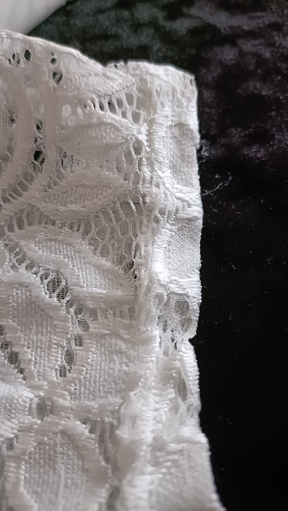 Off White Open Front Cardigan/Jacket with Lace Sleeves