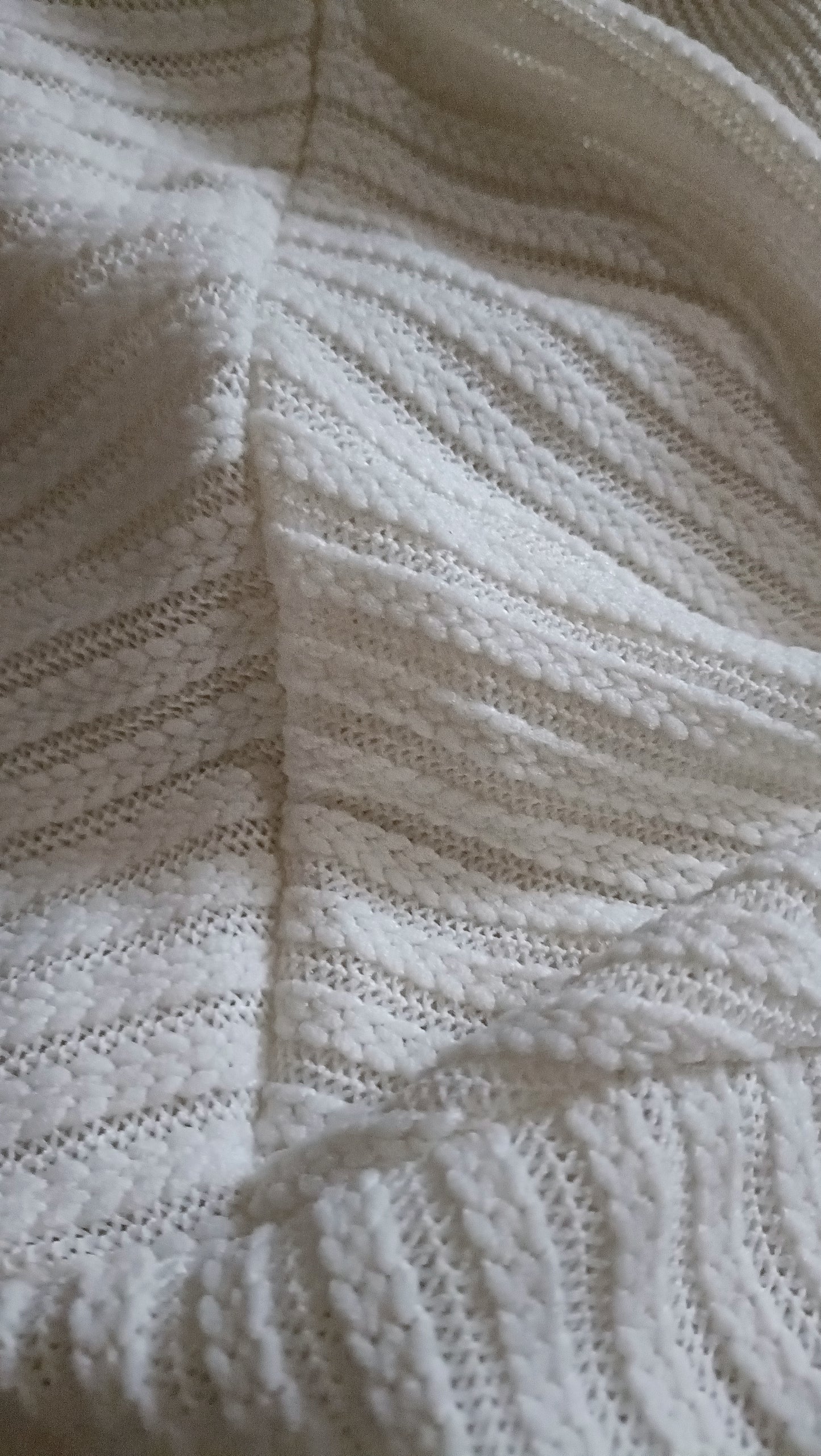 Cream Lightweight Long Sleeved Ribbed Cardigan