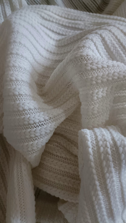 Cream Lightweight Long Sleeved Ribbed Cardigan