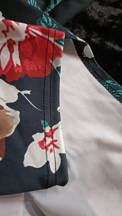 Short Floral Open Front Lightweight Jacket