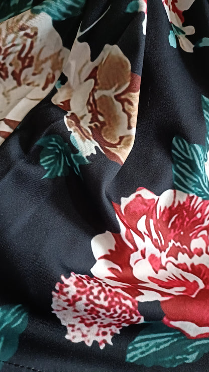 Short Floral Open Front Lightweight Jacket