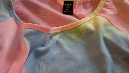 Pastel Tie Dye T-Shirt with Front Knot Detail