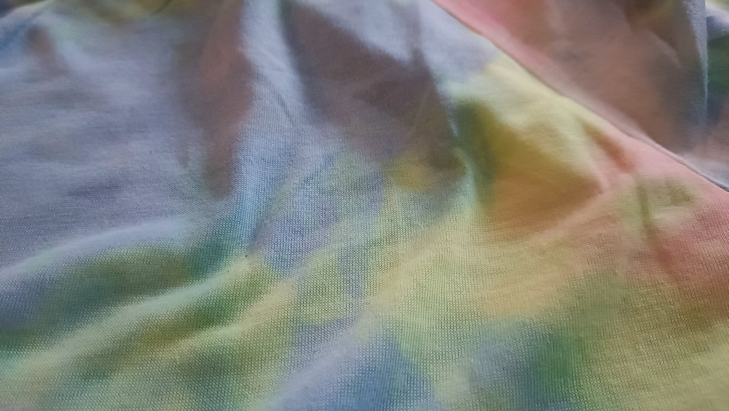 Pastel Tie Dye T-Shirt with Front Knot Detail